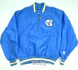 Vintage Starter UNC Tarheels Nylon Varsity Bomber Jacket Mens Size Large NCAA