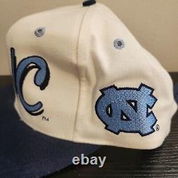 Vintage UNC North Carolina TarHeels Snapback Hat cap big logo Rare Embroidered