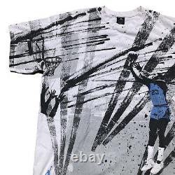 Vintage UNC North Carolina Tar Heels Michael Jordan All Over Print Shirt Mens XL