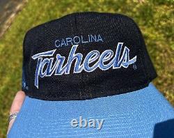 Vintage UNC Tar Heels Script Hat Sports Specialties Snapback Wool 2 Tone