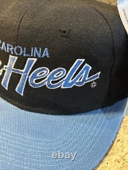Vintage UNC Tar Heels Script Hat Sports Specialties Snapback Wool 2 Tone W Tag
