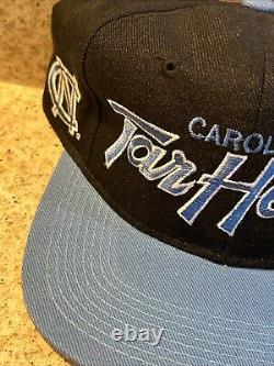 Vintage UNC Tar Heels Script Hat Sports Specialties Snapback Wool 2 Tone W Tag
