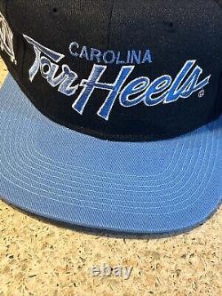 Vintage UNC Tar Heels Script Hat Sports Specialties Snapback Wool 2 Tone W Tag