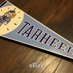 Vintage UNC Tarheels NCAA Plastic Pennant Clock RARE Not Tested