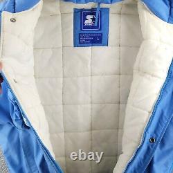Vintage UNC Tarheels Starter Jacket Mens Large Quilted Bomber Blue 90s y2k Baggy