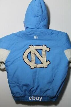 Vintage UNC Univ. North Carolina Tarheels Starter Puffer Jacket Hooded Size M/L