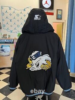 Vintage starter unc north carolina tar heels jacket coat mens size large 90s