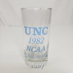 Vtg 1982 UNC National Champions Glass North Carolina Michael Jordan Georgetown