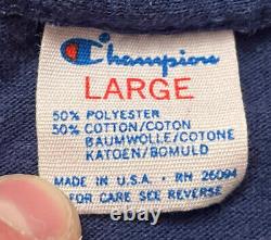 Vtg 80s UNC Tar Heels True Vtg Single Stitch Drop Tail T-Shirt Size L Champion