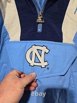 Vtg 90's Starter North Carolina Tarheels Hooded Puffer Jacket Men's Med NWT RARE
