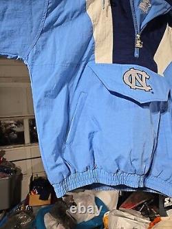 Vtg 90's Starter North Carolina Tarheels Hooded Puffer Jacket Men's Med NWT RARE