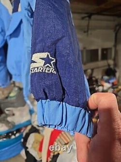 Vtg 90's Starter North Carolina Tarheels Hooded Puffer Jacket Men's Med NWT RARE