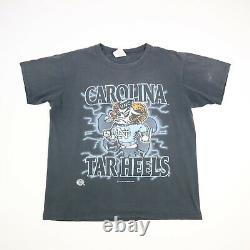 Vtg 90s UNC Tarheels Ram Break Through T-Shirt Faded Single Stitch USA sz L