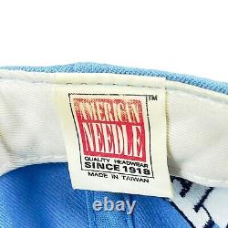 Vtg Rare NCAA North Carolina Tar Heels American Needle Blockhead Snapback Hat