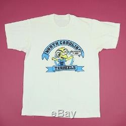 Vtg UNC North Carolina Tarheels T-Shirt M 90s Bart Simpson Parody Rare