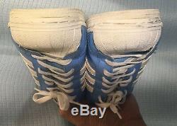 12 Vintage 1997 Adidas En Cuir Verni Superstar Tar Heels Unc Lt. Blue Utilisé Qu'une Seule Fois