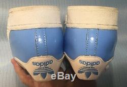 12 Vintage 1997 Adidas En Cuir Verni Superstar Tar Heels Unc Lt. Blue Utilisé Qu'une Seule Fois