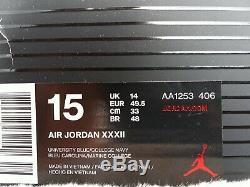 15 Nike Air Jordan XXXII 32 Unc Tarheels Caroline Du Nord Bleu Aa1253-406 Gris