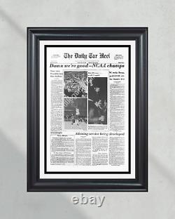 1982 North Carolina Tar Heels Champions de basketball universitaire NCAA Page de couverture encadrée