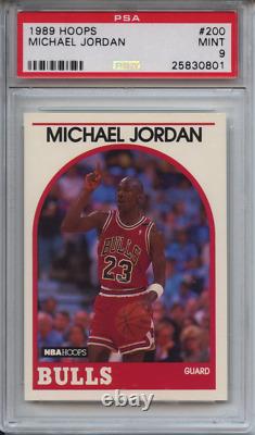 1989 Hoops 200 Michael Jordan Psa 9 Mint Bulls Unc Tarheels Bien Centré
