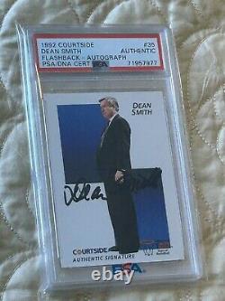1992 Course Dean Smith Auto Autographe Psa/adn Unc North Carolina Sp