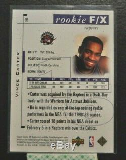 1998-1999 Sp Authentique Vince Carter Rookie F / X Rc / 3500 Unc Tarheels Raptors