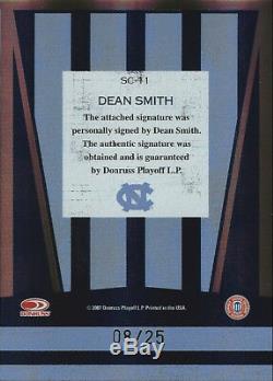 2007 Dean Smith Donruss Elite Colours # / 25 Autographe Unc Roues De Caroline Du Nord
