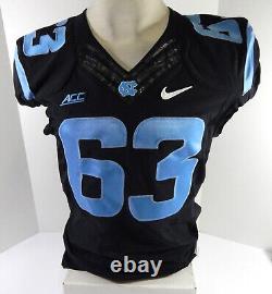 2014 Maillot Noir Utilisé en Jeu des Tar Heels de Caroline du Nord UNC #63 NP Rem 44 117