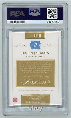 2017 Panini Flawless Collegiate Justin Jackson RC 1/1 Auto PSA 8 UNC Tar Heels