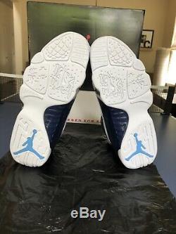 2019 Nike Air Jordan 9 Retro Sz 10.5white Bleu Bleu Unc Tarheels 302370-145