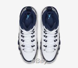 2019 Nike Air Jordan 9 Retro Sz 9.5 Blanc Carolina Blue Unc Tarheels 302370-145