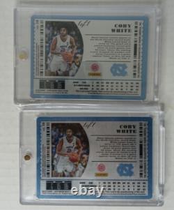 2019 Panini Contenders Draft Coby White 1/1 Auto Plaques d'Impression UNC Tar Heels