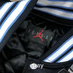250 $ Nike Jordan Unc North Carolina Tar Heels Satin Stitched Bomber Mens Small