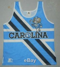 90 Vintage Starter Unc Caroline Du Nord Tarheels Blue Heaven Basketball Jersey XL