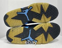 Air Jordan 6 Retro VI Noir Unc Bleu Taille 10,5 Hommes 384664-006 Talons De Goudron