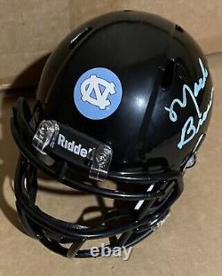 CASQUE MINI SIGNÉ DE MACK BROWN DES TAR HEELS DE UNC AVEC CERTIFICAT D'AUTHENTICITÉ JSA