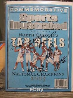 Caroline du Nord Unc Tar Heels 2005 Champions Sports Illustrated Signé/Autographié