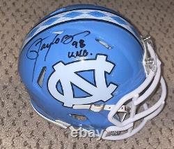 Casque mini dédicacé par Lawrence Taylor, autographe JSA UNC Football Tar Heels Lt