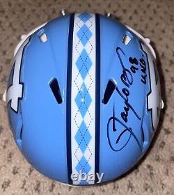 Casque mini dédicacé par Lawrence Taylor, autographe JSA UNC Football Tar Heels Lt