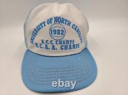 Casquette Vintage des champions ACC NCAA 1982 de l'Université de North Carolina Tar Heels UNC