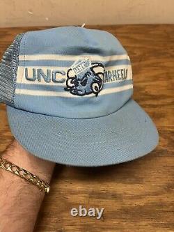 Casquette de camionneur UNC North Carolina des années 1980 NC Rare Tar Heels Vintage