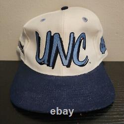Casquette snapback vintage UNC North Carolina TarHeels à gros logo rare brodé