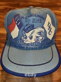 Chapeau de sport vintage RARE North Carolina UNC Tarheels à deux bandes Snapback fabriqué aux États-Unis