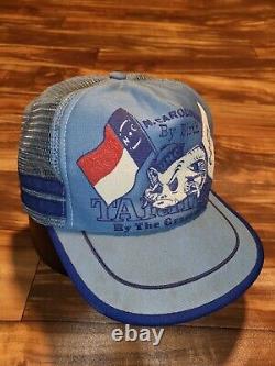 Chapeau de sport vintage RARE North Carolina UNC Tarheels à deux bandes Snapback fabriqué aux États-Unis