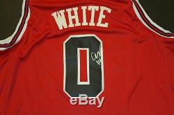 Coby Blanc Signé Basketball Chicago Bulls Jersey Taille XL 52 Withcoa Unc Tar Heels