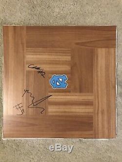 Cole Anthony Et Armando Bacot Unc Tar Heels Basketball Signé Floorboard Proof
