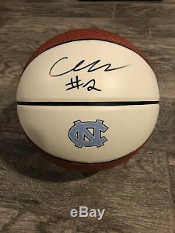 Cole Anthony Signé North Carolina Tar Heels Logo Basketball Unc Coa Preuve Rare