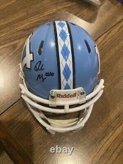 DRAKE MAYE Patriots CASQUE MINI SIGNÉ UNC Tar Heels CASQUE BAS BECKETT COA