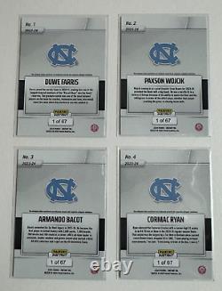 Ensemble d'équipe Panini 2024 RJ DAVIS de l'Université de Caroline du Nord UNC Tarheels 2023