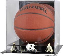 Étui d'affichage classique de basket-ball UNC Tar Heels Logo en or avec dos miroir
